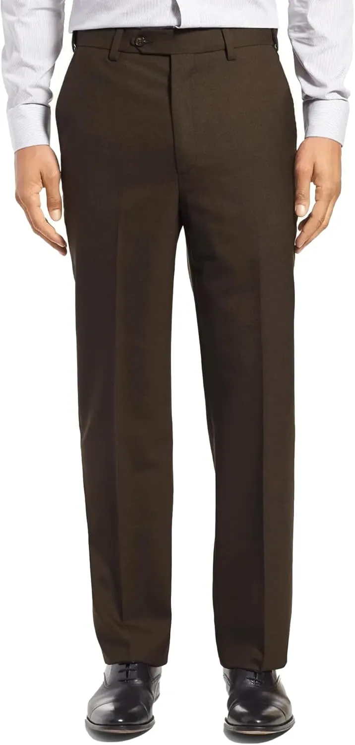 Men's Cozy Hidden Expandable Waist Dress Pants | Premium Stretch Texture Weave Work to Weekend Pants