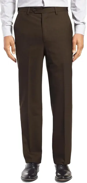 Men's Cozy Hidden Expandable Waist Dress Pants | Premium Stretch Texture Weave Work to Weekend Pants