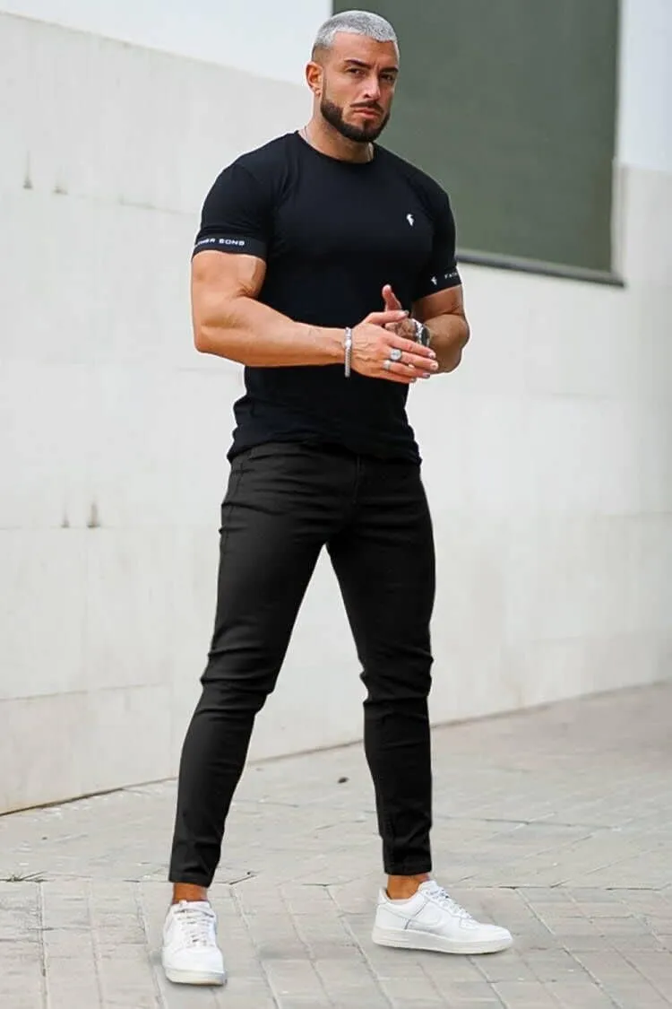Mens Jeans Skinny Stretch Premium High Rise Colored Jeans Expandable Waist