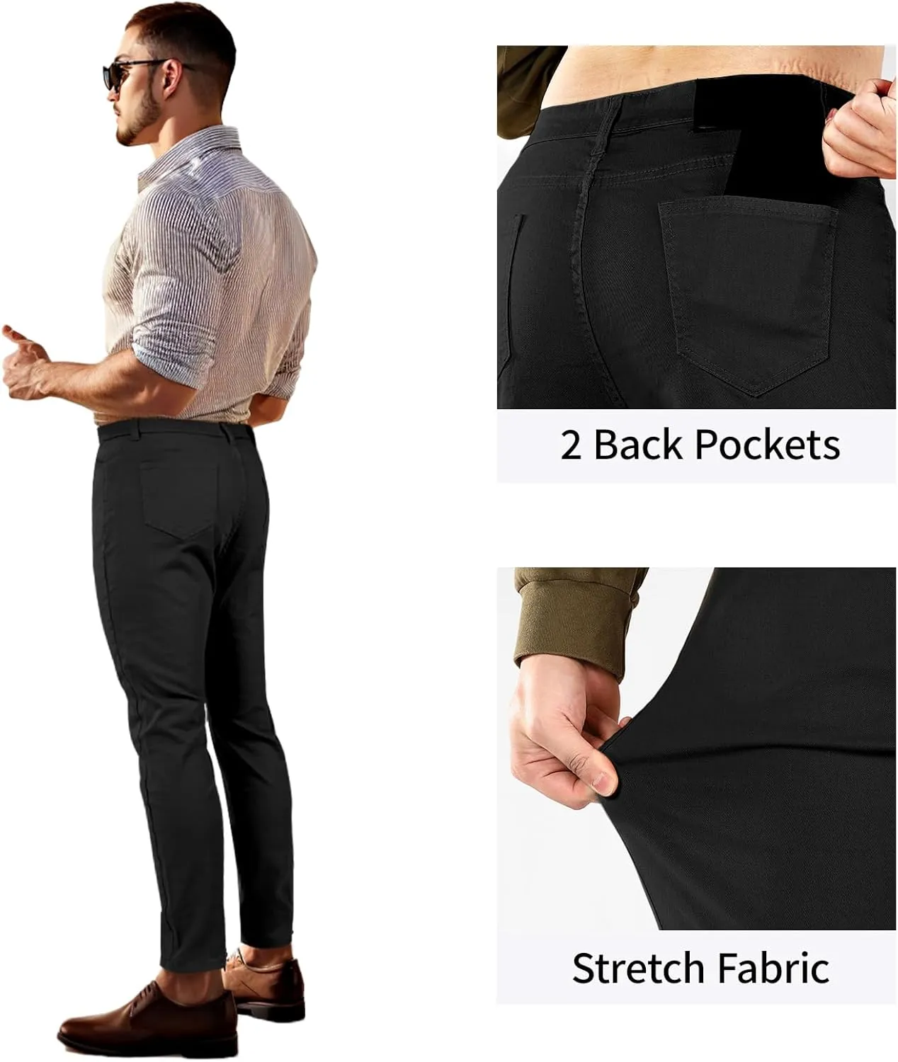 Mens Jeans Skinny Stretch Premium High Rise Colored Jeans Expandable Waist