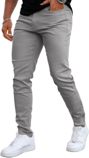 Mens Jeans Skinny Stretch Premium High Rise Colored Jeans Expandable Waist