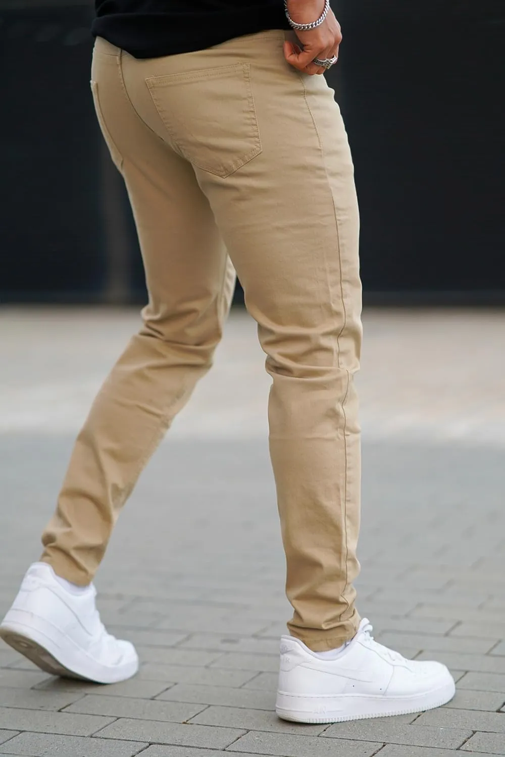 Mens Jeans Skinny Stretch Premium High Rise Colored Jeans Expandable Waist