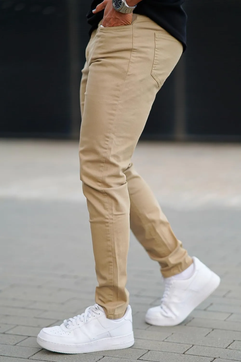 Mens Jeans Skinny Stretch Premium High Rise Colored Jeans Expandable Waist