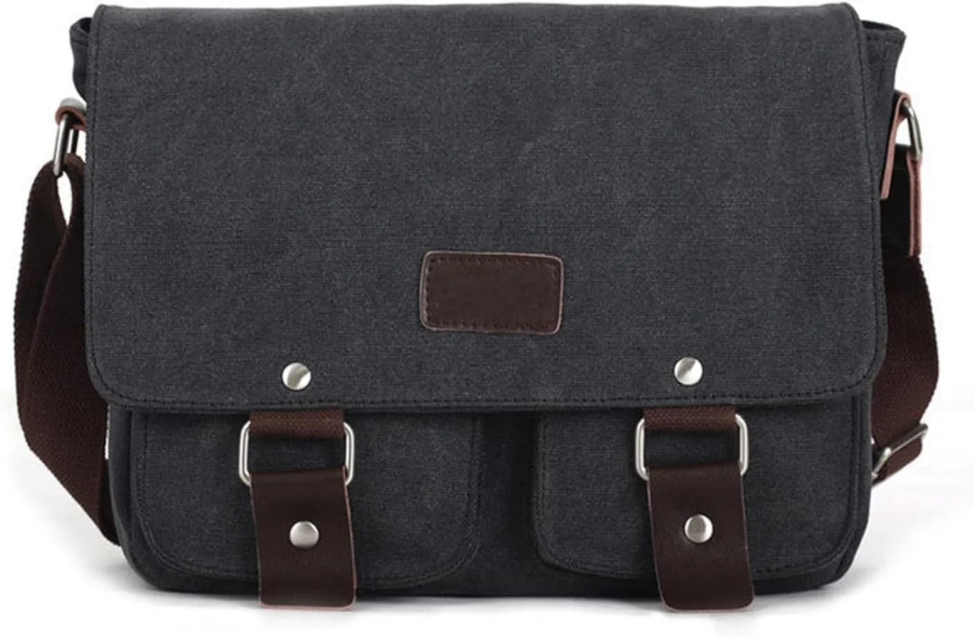 Men's messenger bag Gutim canvas messenger bag - retro cross shoulder bag military backpack (black)
