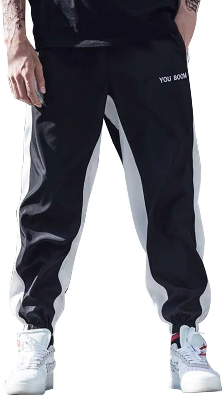 Men's Pants 4 8 Fashion Casual Loose Cotton Plus Size Pocket Lace Up Elastic Waist Pants Trousers Parachute Pants for