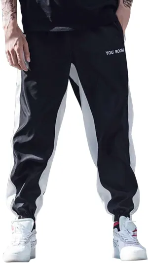 Men's Pants 4 8 Fashion Casual Loose Cotton Plus Size Pocket Lace Up Elastic Waist Pants Trousers Parachute Pants for