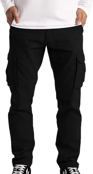 Mens Sweatpants Lace up Track Cuff Solid Color Casual Workout Pants with Pocket Cargo Pants Trousers