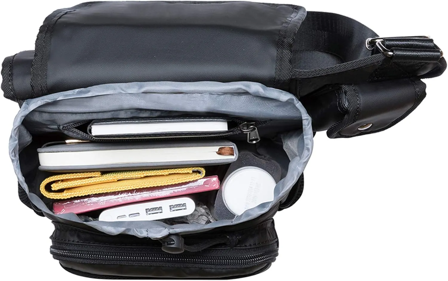 Mens Vintage Canvas Shoulder Messenger Bag Chest Leather Patchwork Messenger Bag