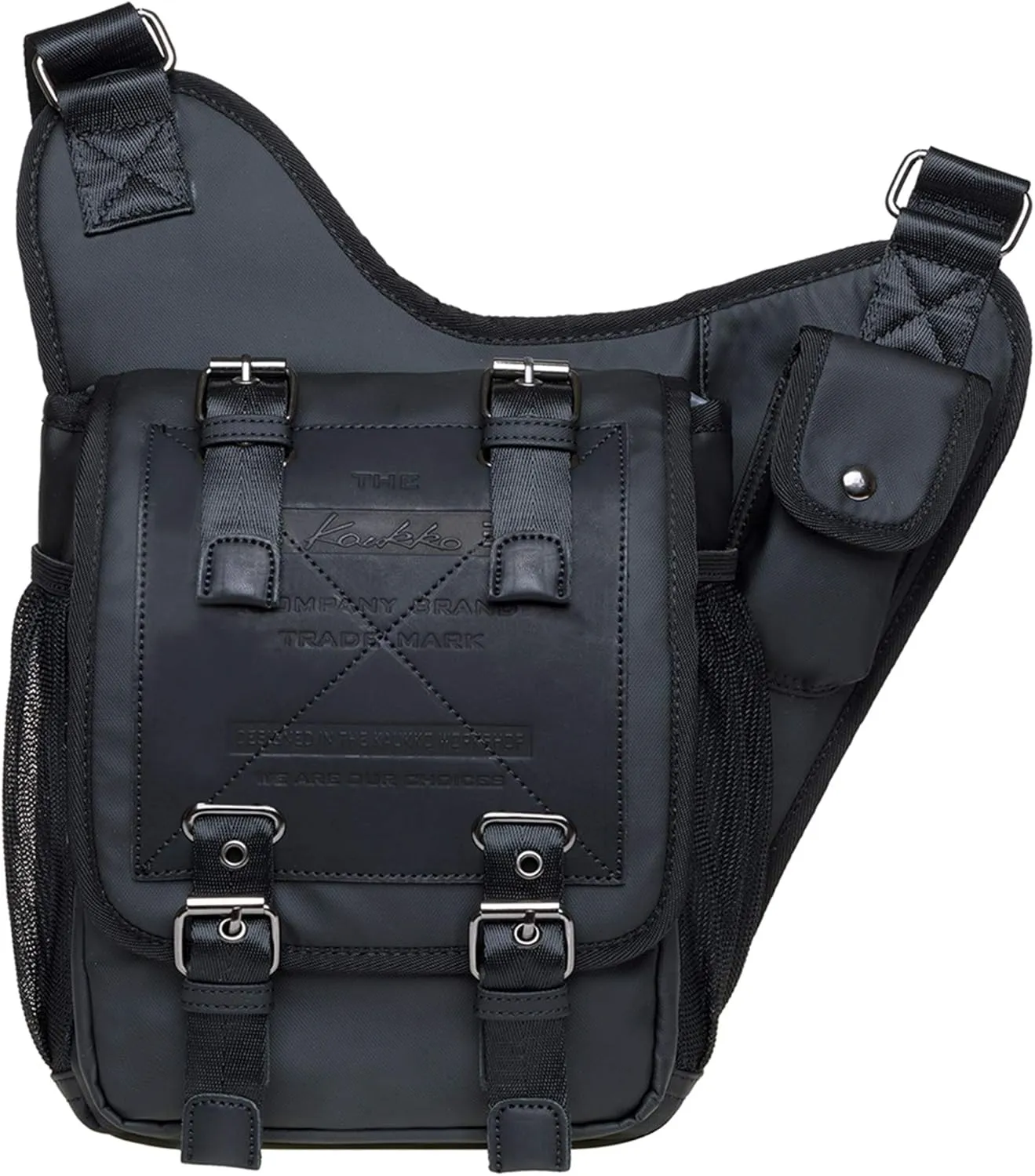 Mens Vintage Canvas Shoulder Messenger Bag Chest Leather Patchwork Messenger Bag