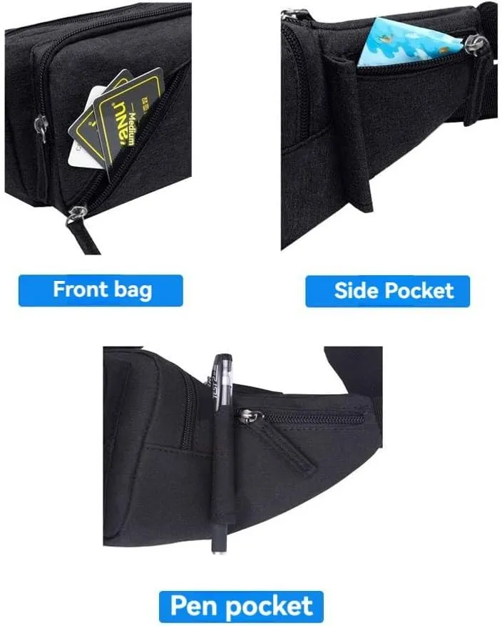 Men's Waist Bag With Water Kettle Rack Multi-Purpose Lure Crossbody Bag Satchel Hiking Phone Holder Chest Bag (blue)
