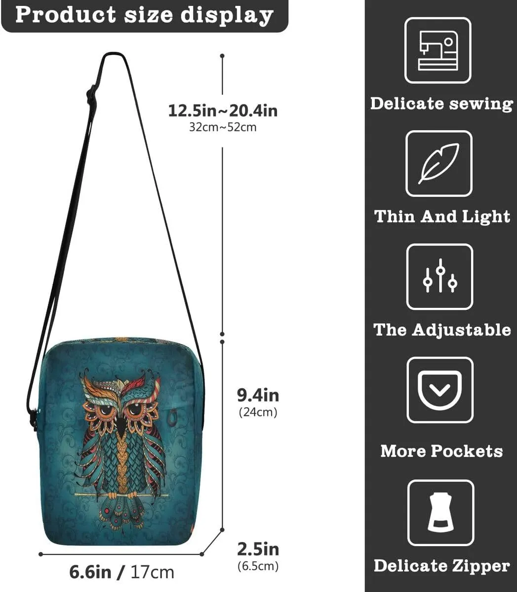 Messenger Bag Crossbody Shoulder Bag Canvas Shoulder Bag Sacral Night Girl on Moon for Men Women Outdoor Travel Business