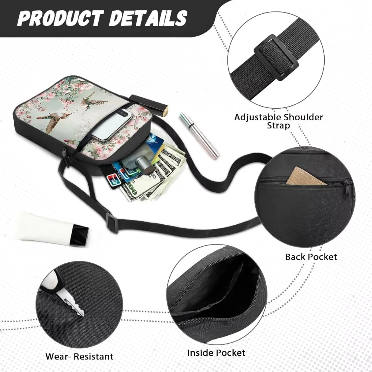 Messenger Bag for Women Crossbody Shoulder Bag Medium Satchel Bag Purse Cell Phone Bag