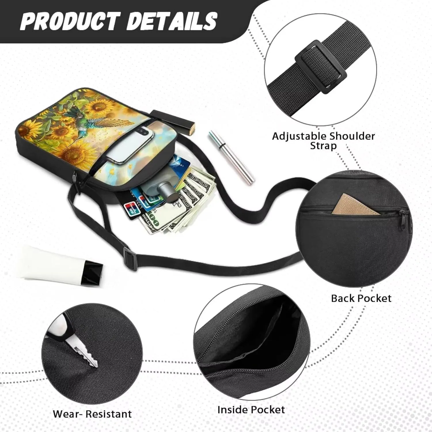 Messenger Bag for Women Crossbody Shoulder Bag Medium Satchel Bag Purse Cell Phone Bag