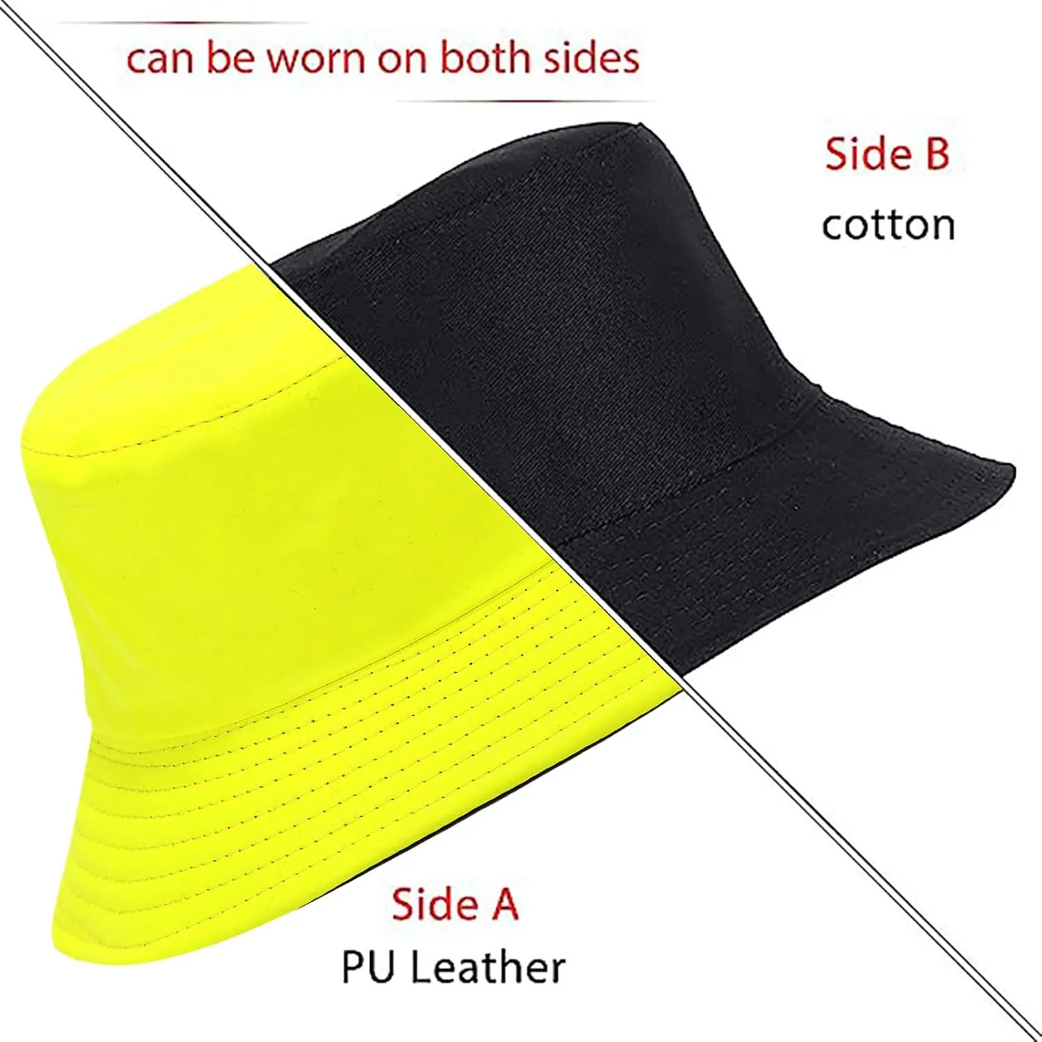 Metallic Bucket Hat Trendy Fisherman Hats Unisex Reversible Packable Sun Cap