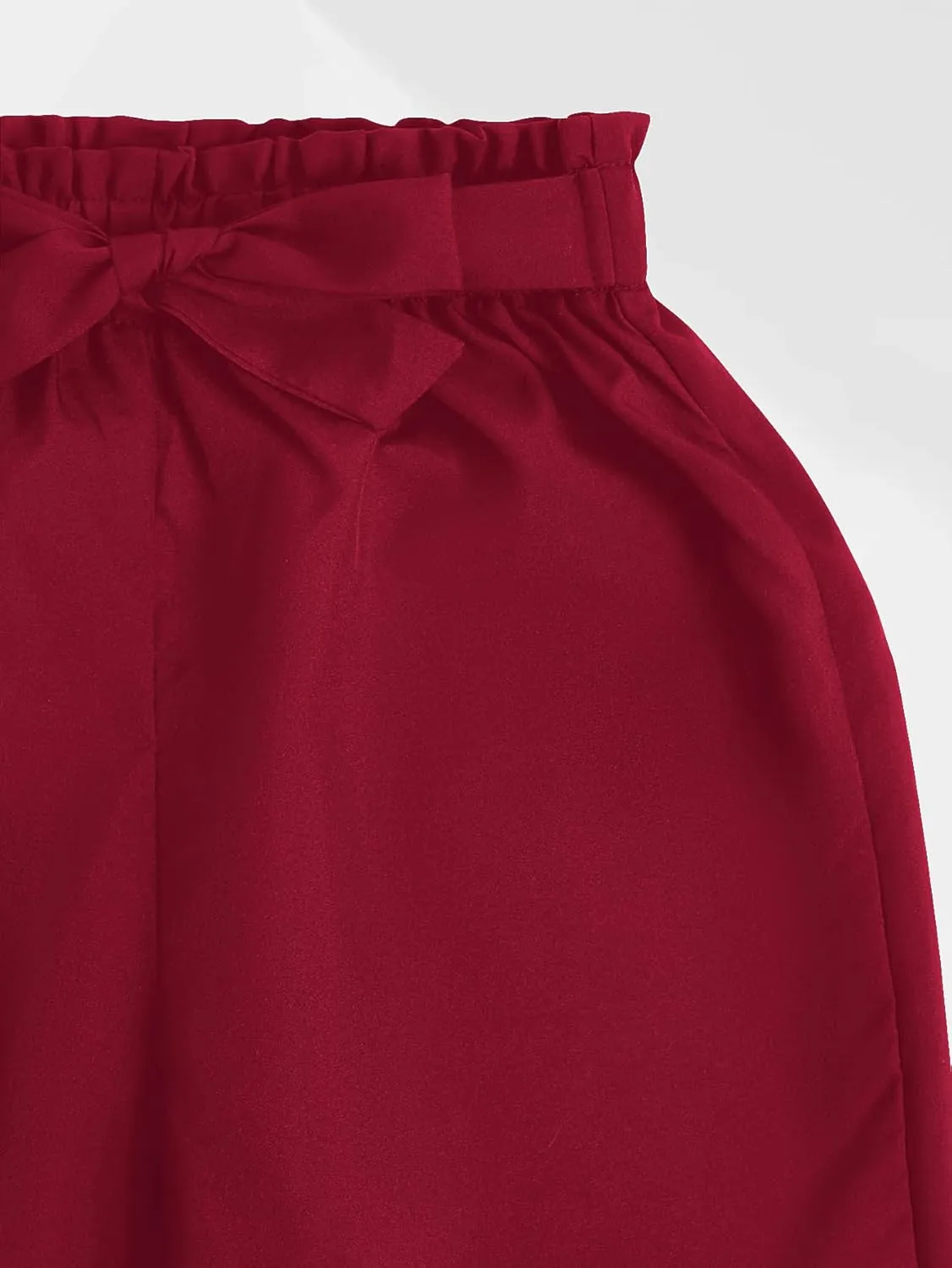 Milumia Girl's Cute High Waist Flowy Wide Leg Dress Pants Palazzo Pants