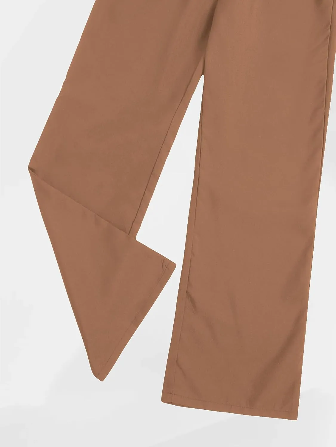 Milumia Girl's Cute High Waist Flowy Wide Leg Dress Pants Palazzo Pants