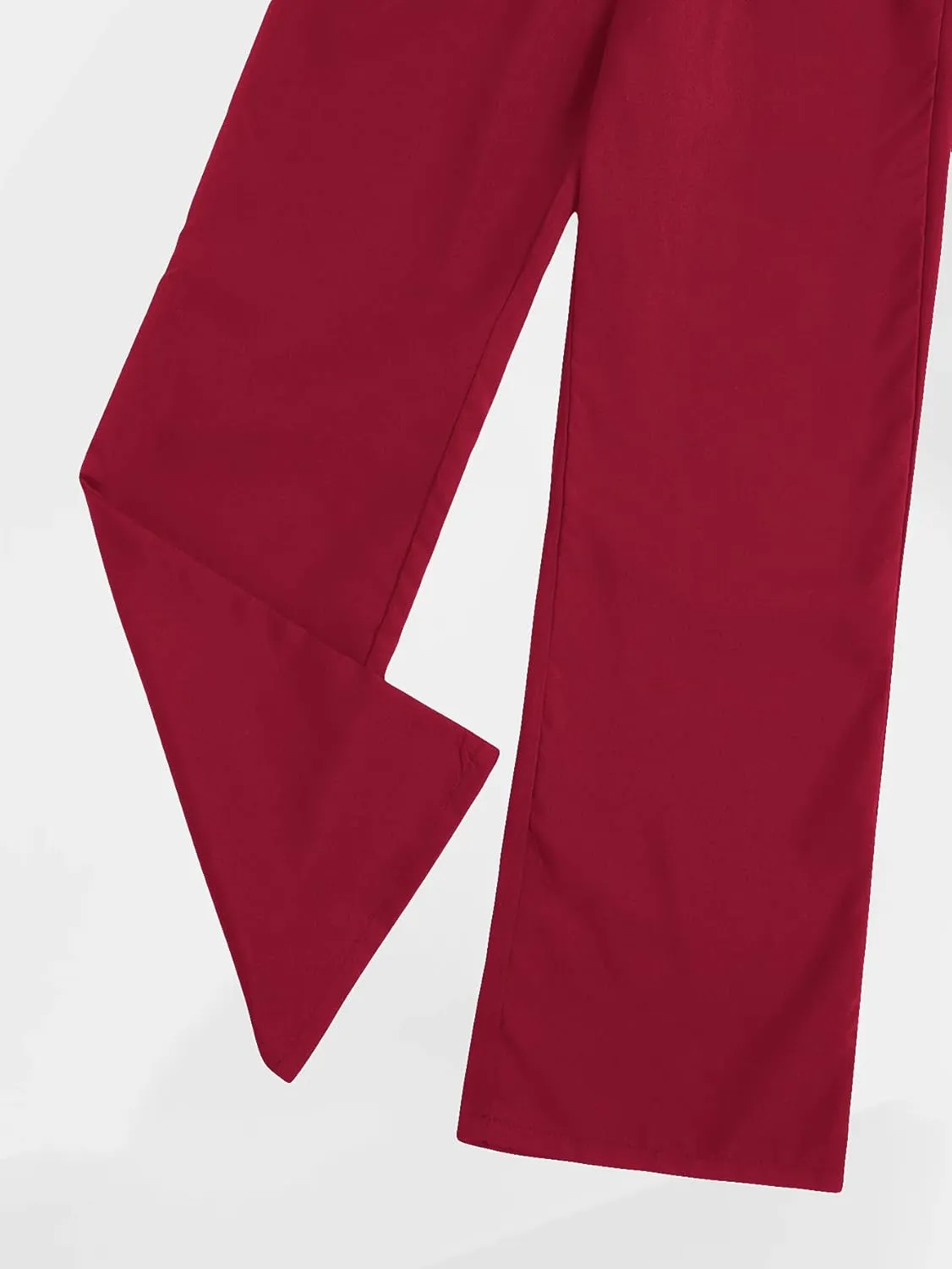 Milumia Girl's Cute High Waist Flowy Wide Leg Dress Pants Palazzo Pants