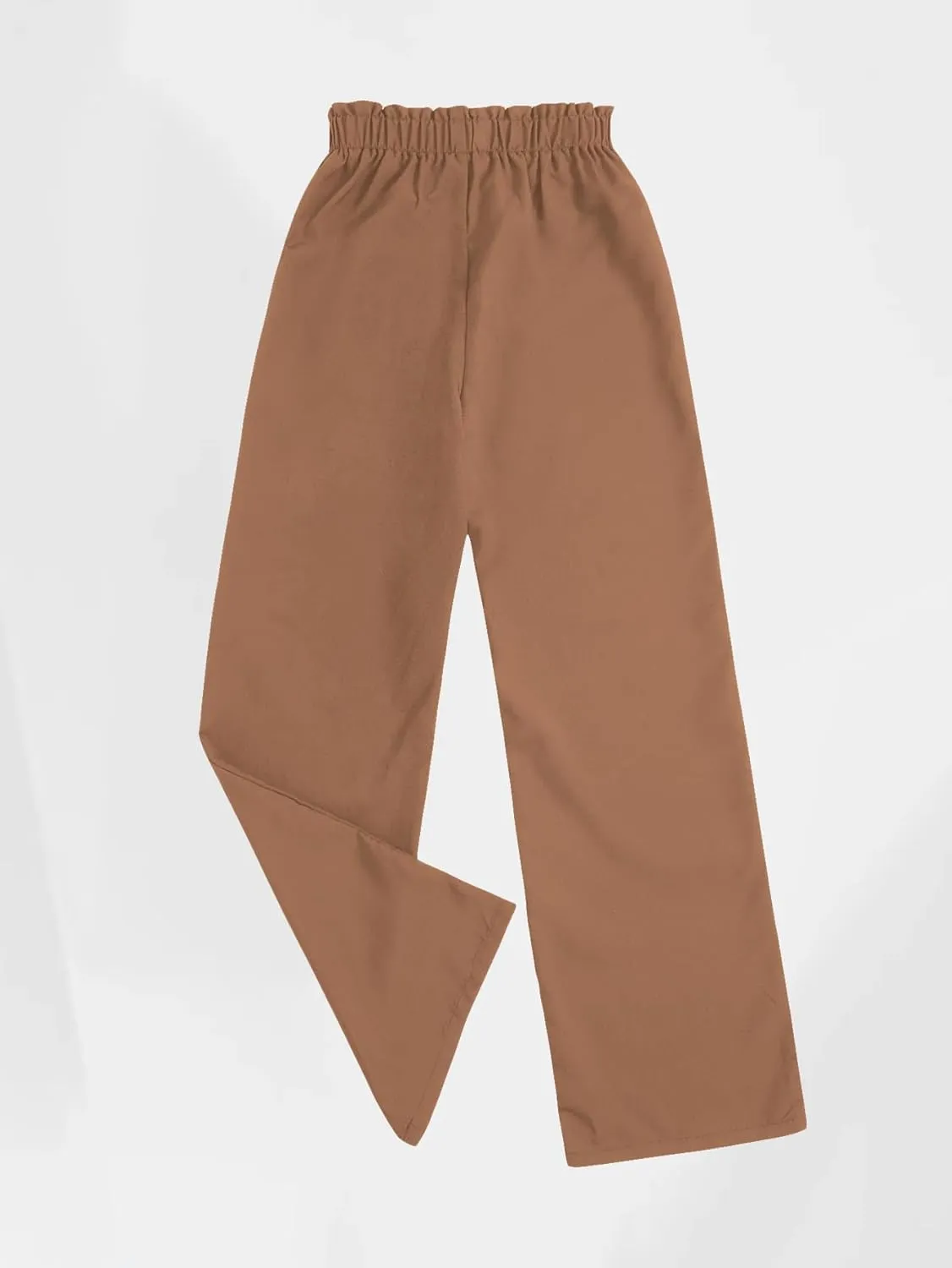 Milumia Girl's Cute High Waist Flowy Wide Leg Dress Pants Palazzo Pants