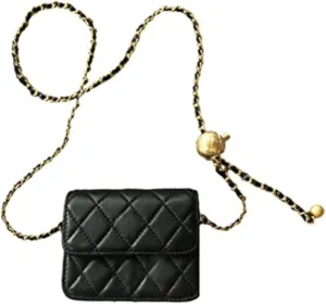 Mini Belt Bag Waist Bag for Women Fashionable Small Waist Bag Belt Bags for Women Trendy Y2k Accessories (Black,Small)