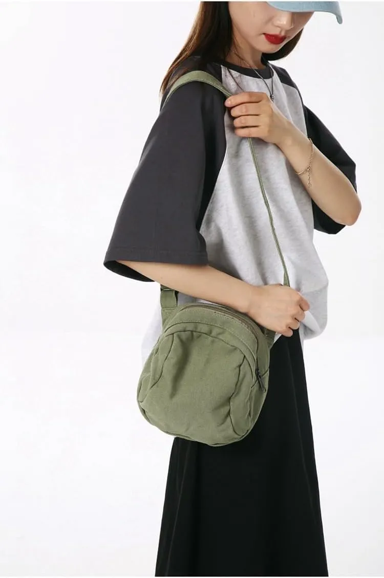 Mini Canvas Crossbody Bag Purse Small Shoulder Bag For Men Women Mini Messenger Satchel Bag for Phone Passport
