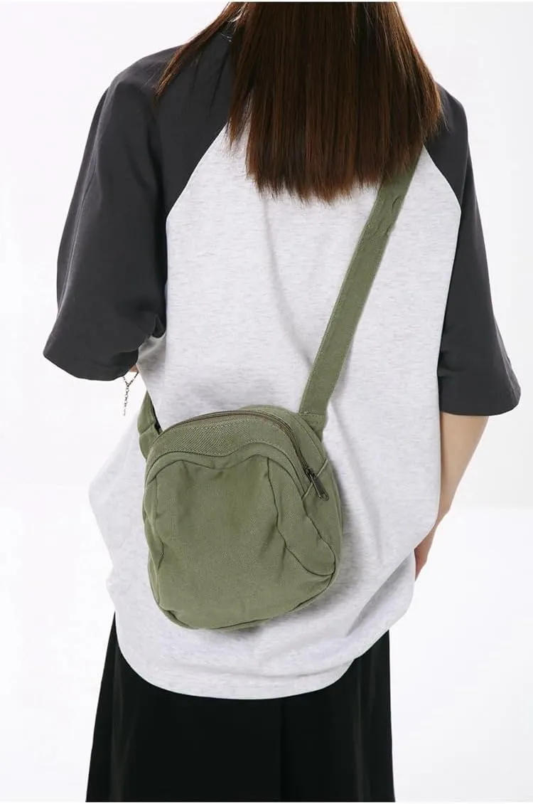 Mini Canvas Crossbody Bag Purse Small Shoulder Bag For Men Women Mini Messenger Satchel Bag for Phone Passport