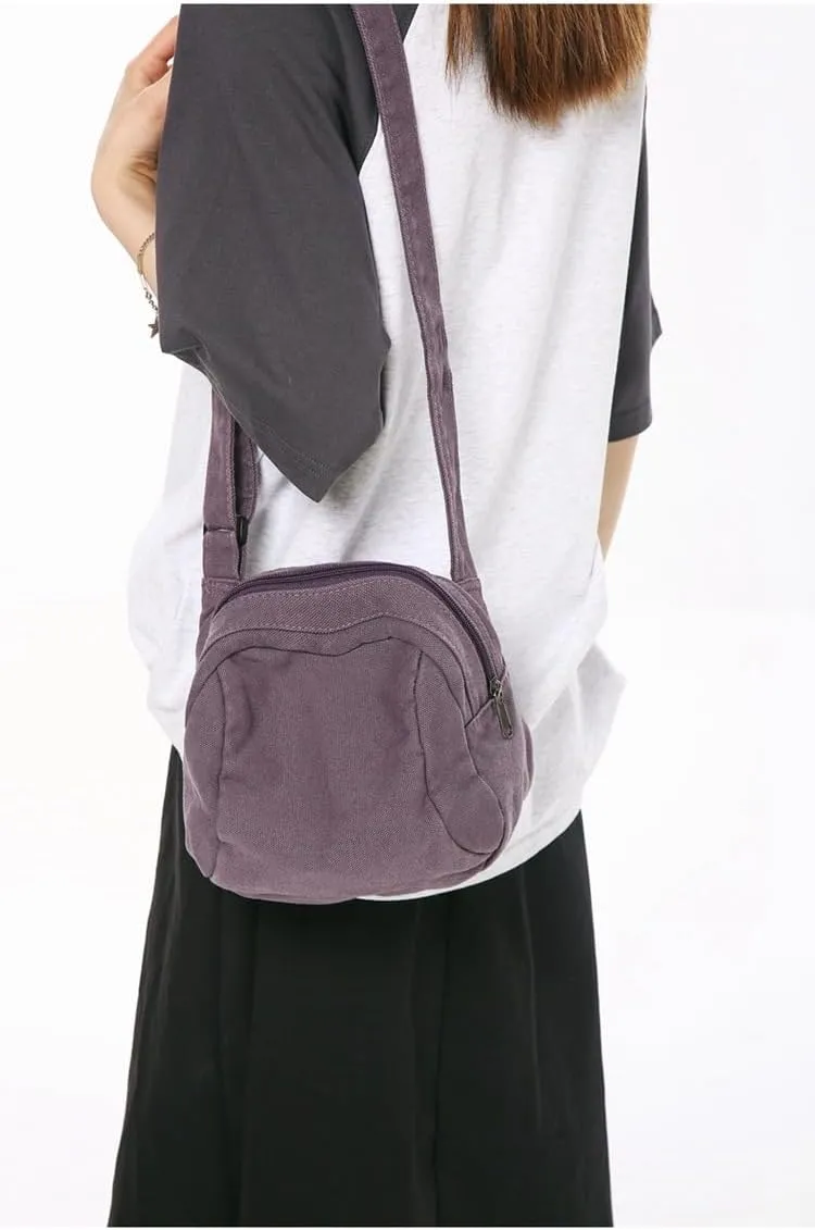 Mini Canvas Crossbody Bag Purse Small Shoulder Bag For Men Women Mini Messenger Satchel Bag for Phone Passport