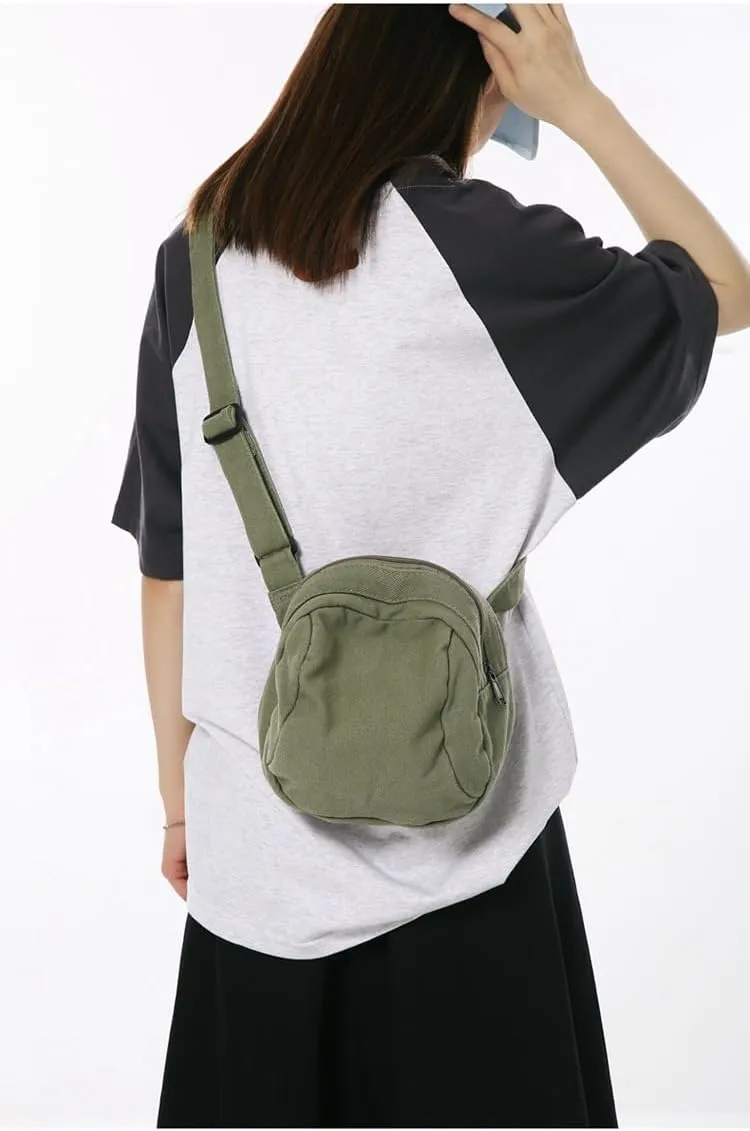 Mini Canvas Crossbody Bag Purse Small Shoulder Bag For Men Women Mini Messenger Satchel Bag for Phone Passport