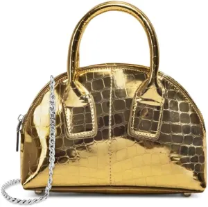 Mini Silver Crossbody Purse for Women Gold Purse Cute Small Top Handle Purses Pink Metallic Bag Shiny Chain Handbag