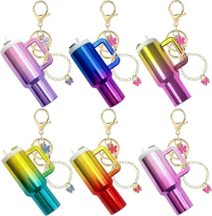 Mini Tumbler Keychain Accessories for Stanley Cup, 2 Way Cute Charms Chapstick Lip Balm Holder for Women Purse Handbag