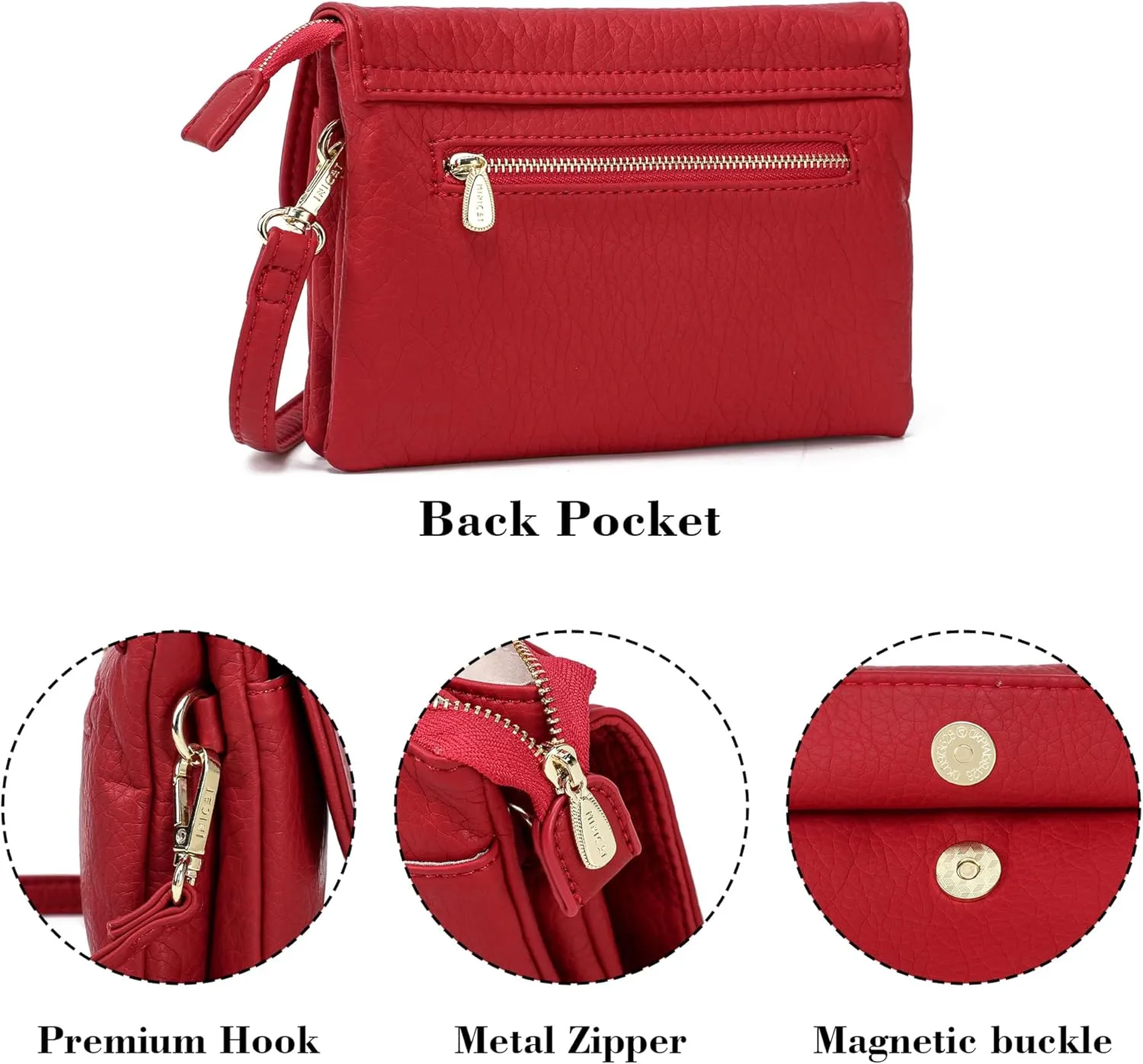 MINICAT Roomy Pockets Small Crossbody Bags Cell Phone Sling Bag Wallet Purses for Women