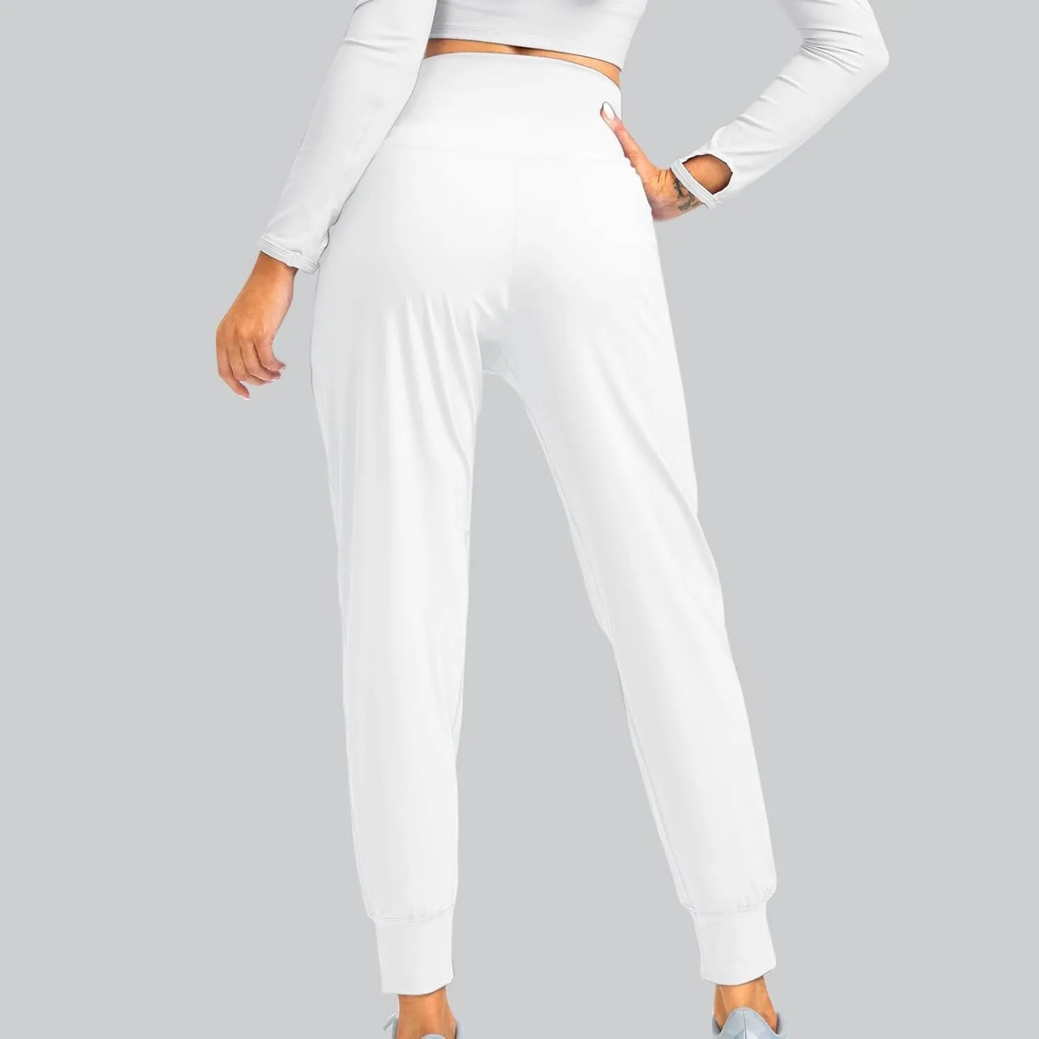 Miyaomn Casual Yoga Joggers for Women High Waisted Athletic Workout Sweatpants Tapered Active Comfy Lounge Pants with Pockets