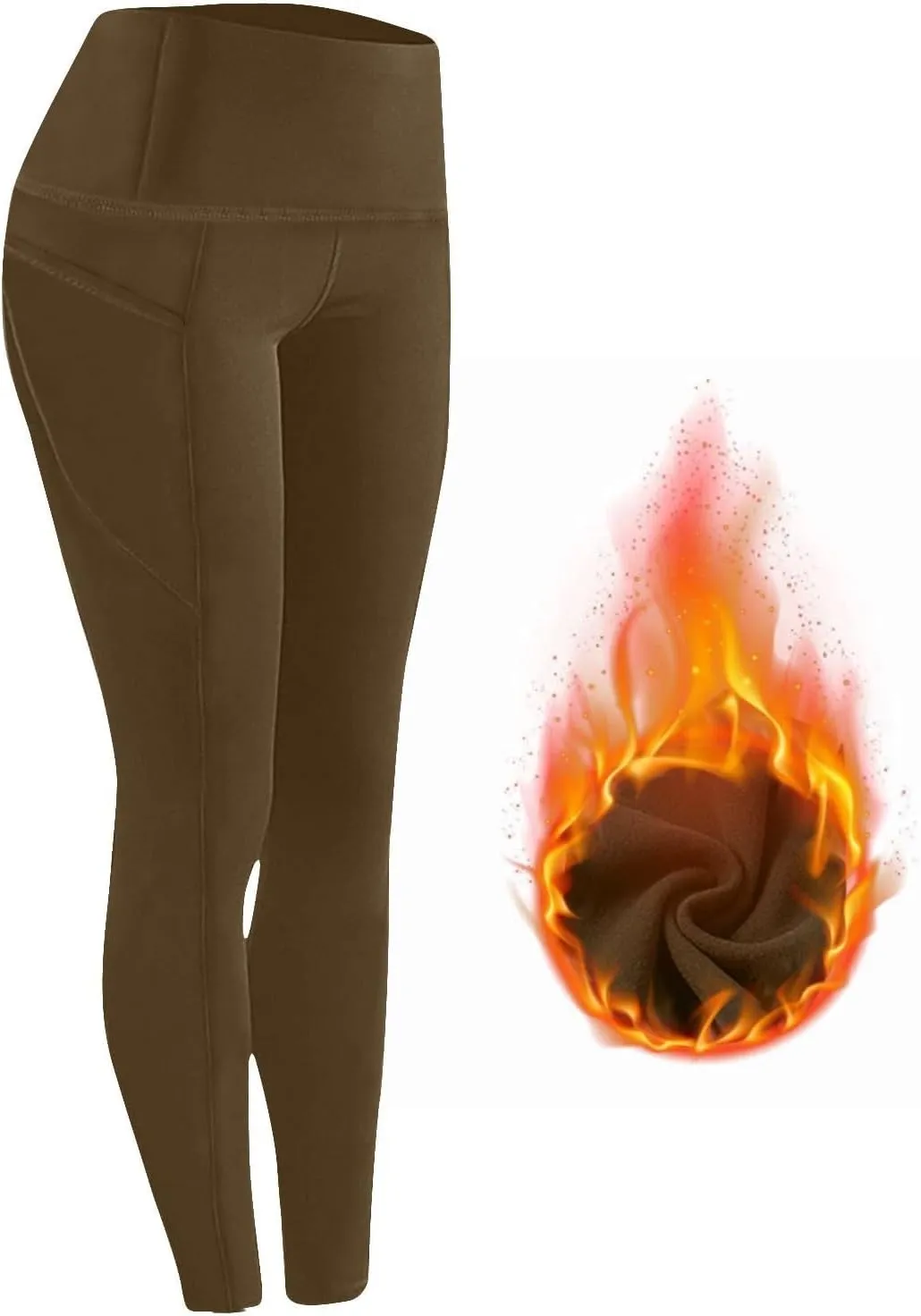 Miyaomn Women's Fleece Lined Yoga Leggings Tummy Control High Waisted Gym Pants Winter Thermal Warm Active Tights with Pocket