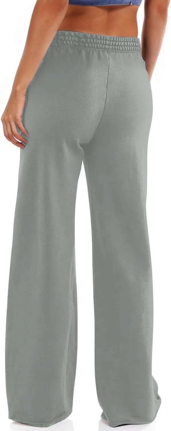 Miyaomn Womens Wide Leg Athletic Sweatpants Elastic High Waisted Baggy Jogger Pants Casual Solid Lounge Trousers with Pockets