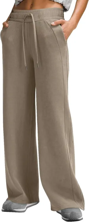 Miyaomn Women's Wide Leg Sweatpants Drawstring Casual Jogger Pants Loose Elastic High Waisted Athletic Trousers with Pockets