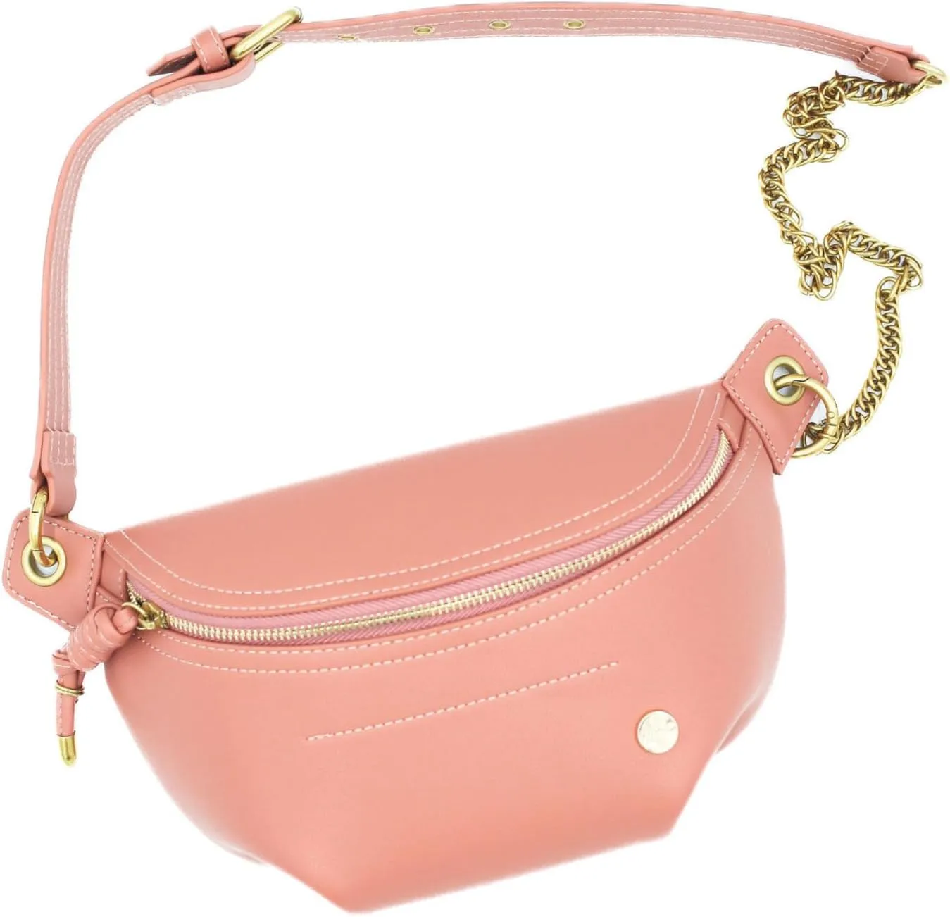 Modern Chic Belt Bag for Women - Catherine Vegan Leather Belt Bag, Crossbody Bag with Chain Strap and Interior Pocket
