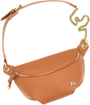 Modern Chic Belt Bag for Women - Catherine Vegan Leather Belt Bag, Crossbody Bag with Chain Strap and Interior Pocket
