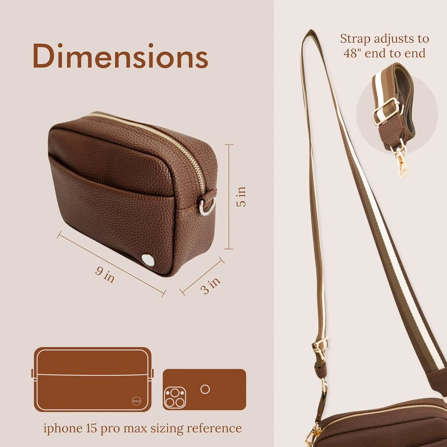 Modern Chic Crossbody Bags for Women - Willow Convertible Crossbody Purse, Vegan Leather Shoulder or Belt Bag with Strap
