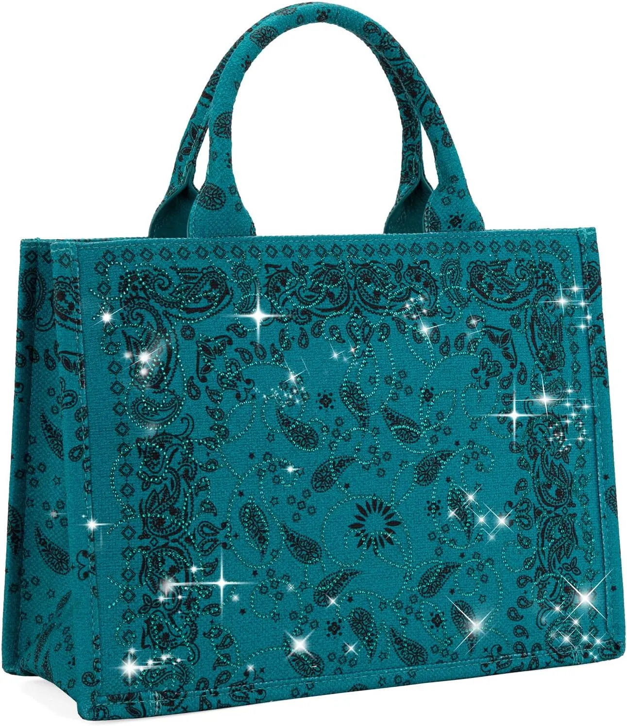 Montana West Sparkly Tote Bag Paisley Top Handle Satchel Handbags