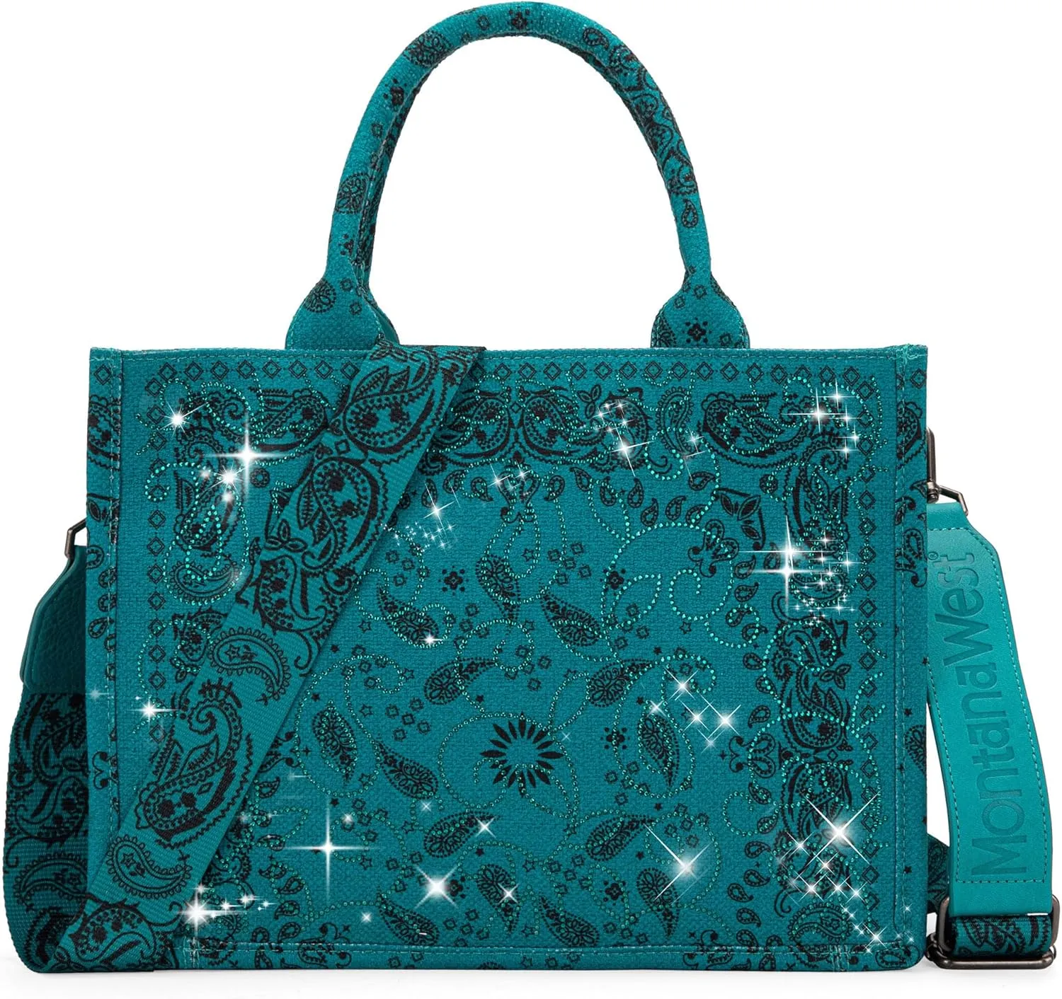 Montana West Sparkly Tote Bag Paisley Top Handle Satchel Handbags