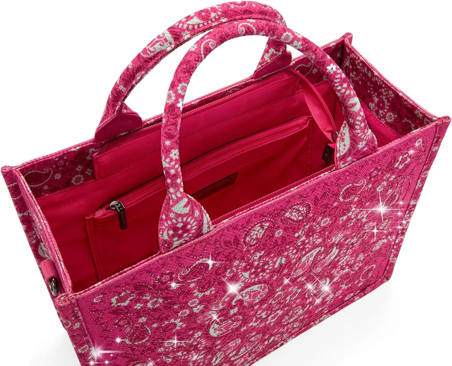 Montana West Sparkly Tote Bag Paisley Top Handle Satchel Handbags