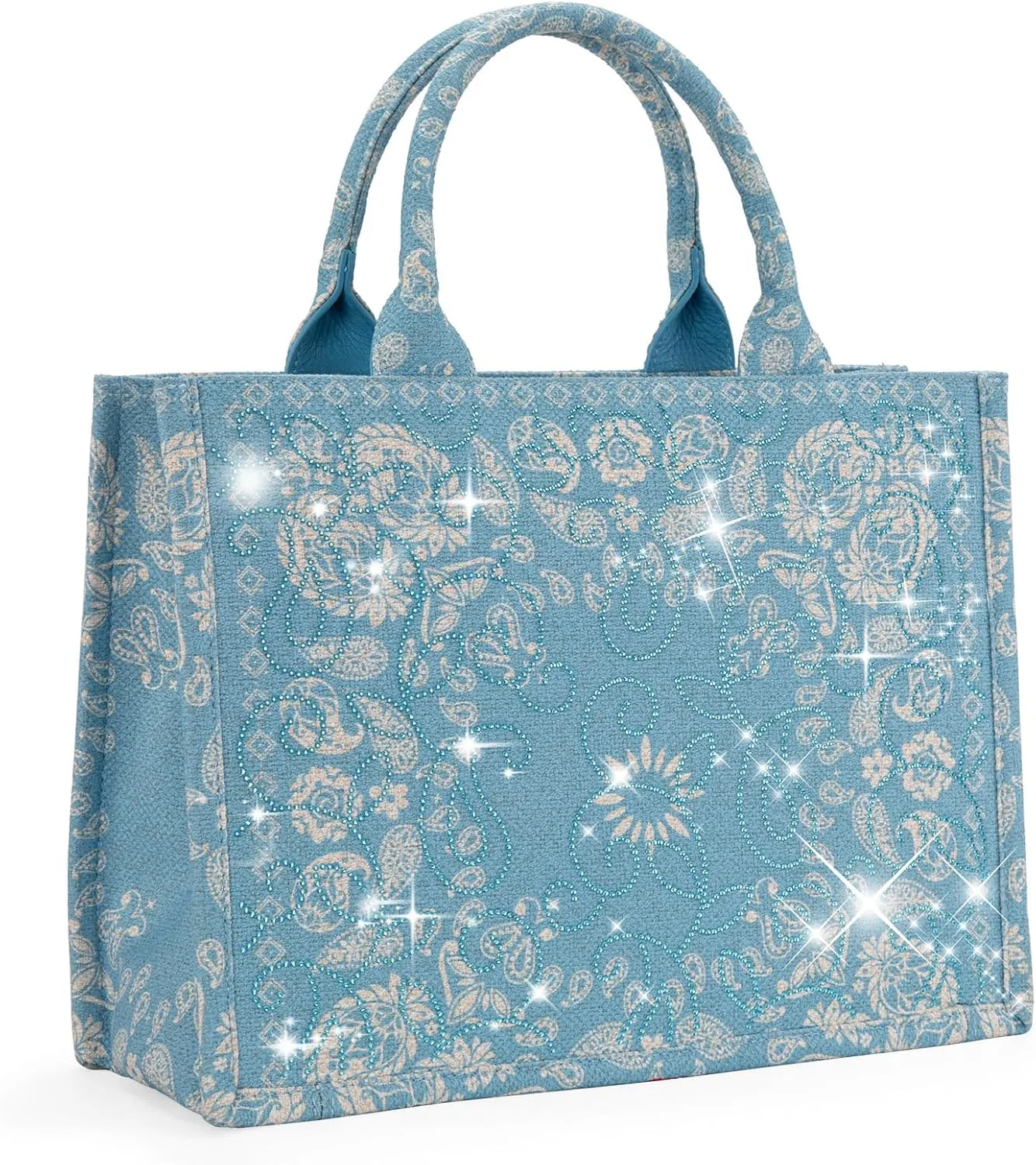 Montana West Sparkly Tote Bag Paisley Top Handle Satchel Handbags