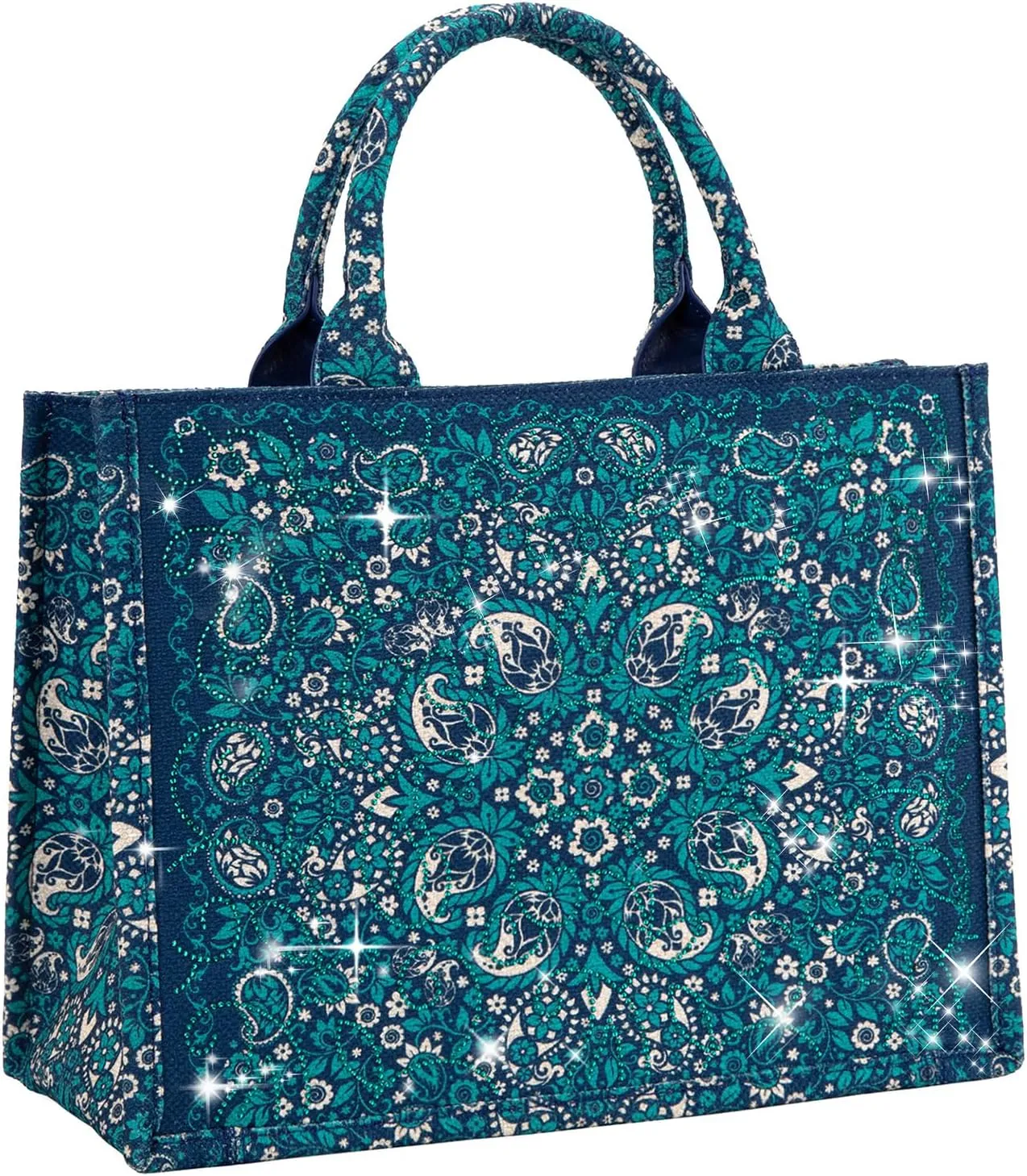 Montana West Sparkly Tote Bag Paisley Top Handle Satchel Handbags
