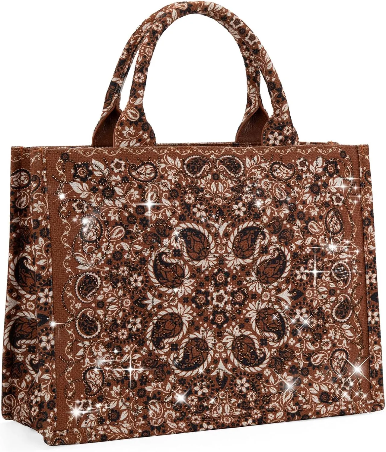 Montana West Sparkly Tote Bag Paisley Top Handle Satchel Handbags