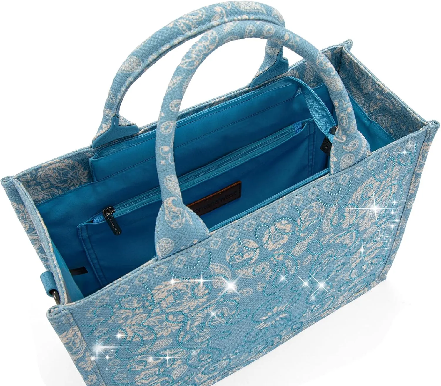 Montana West Sparkly Tote Bag Paisley Top Handle Satchel Handbags