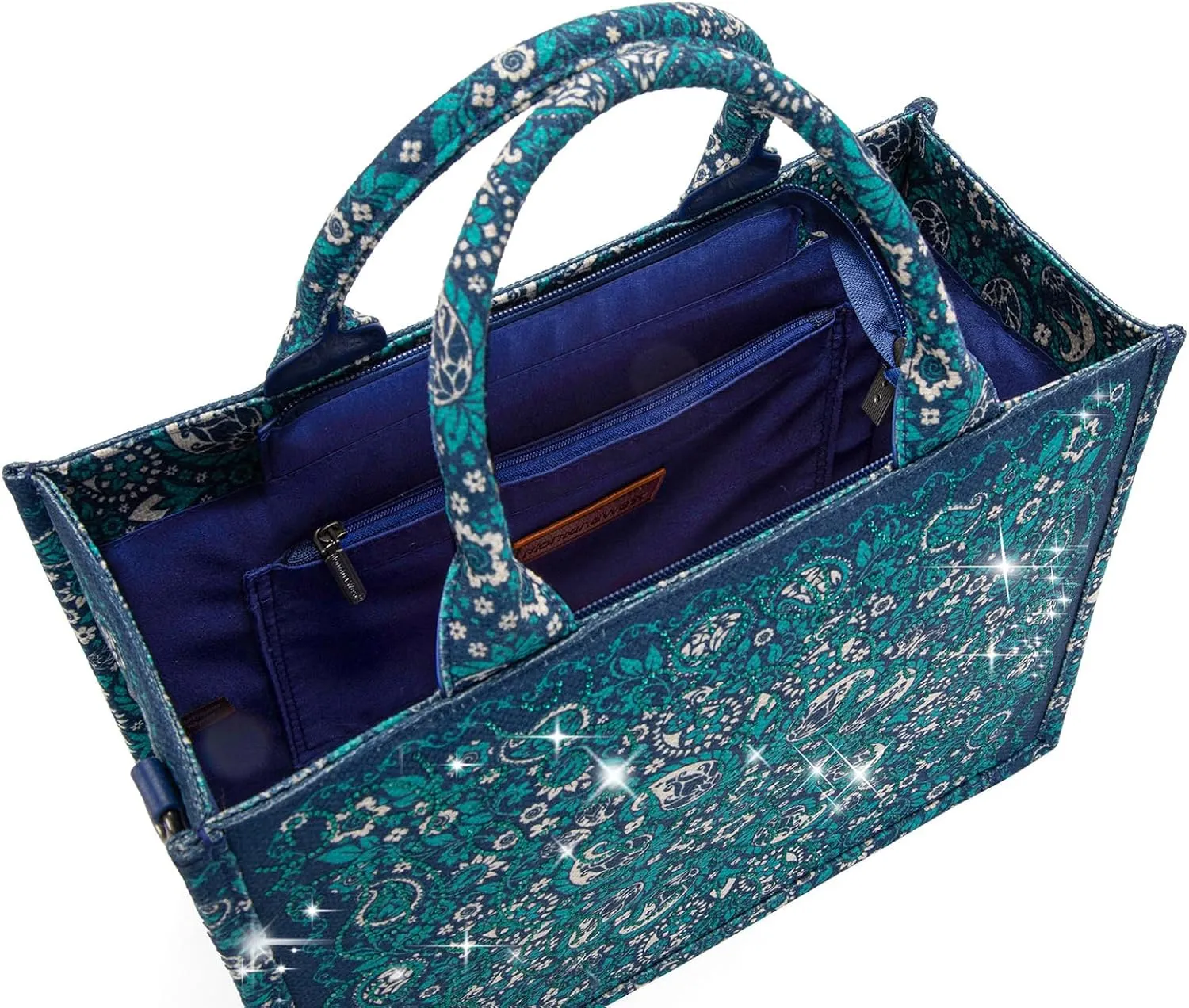 Montana West Sparkly Tote Bag Paisley Top Handle Satchel Handbags