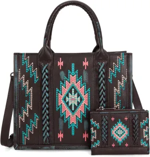 Montana West Western Tote Handbag with Card Set