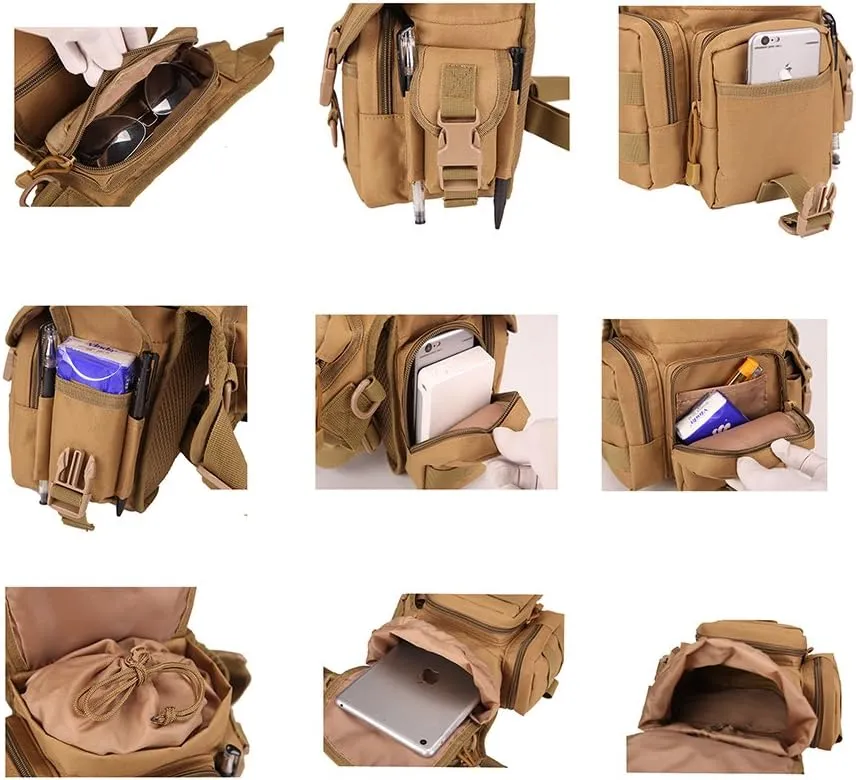 Multi-Purpose Tactical Drop Leg Bag Tool Fanny Thigh Pack Leg Rig Military Motorcycle Camera Versipack Utility Pouch, Black/Coyote Tan/Army Green/Camouflage 7 Colors Available