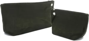 Multi-Purpose Tool Storage Bag - 16OZ Waxed Canvas Tools Organizer Pouches for Men Women | 1 Small   1 Large | Army Green, Portable Item Collection Pouch for Coins Pliers Nuts