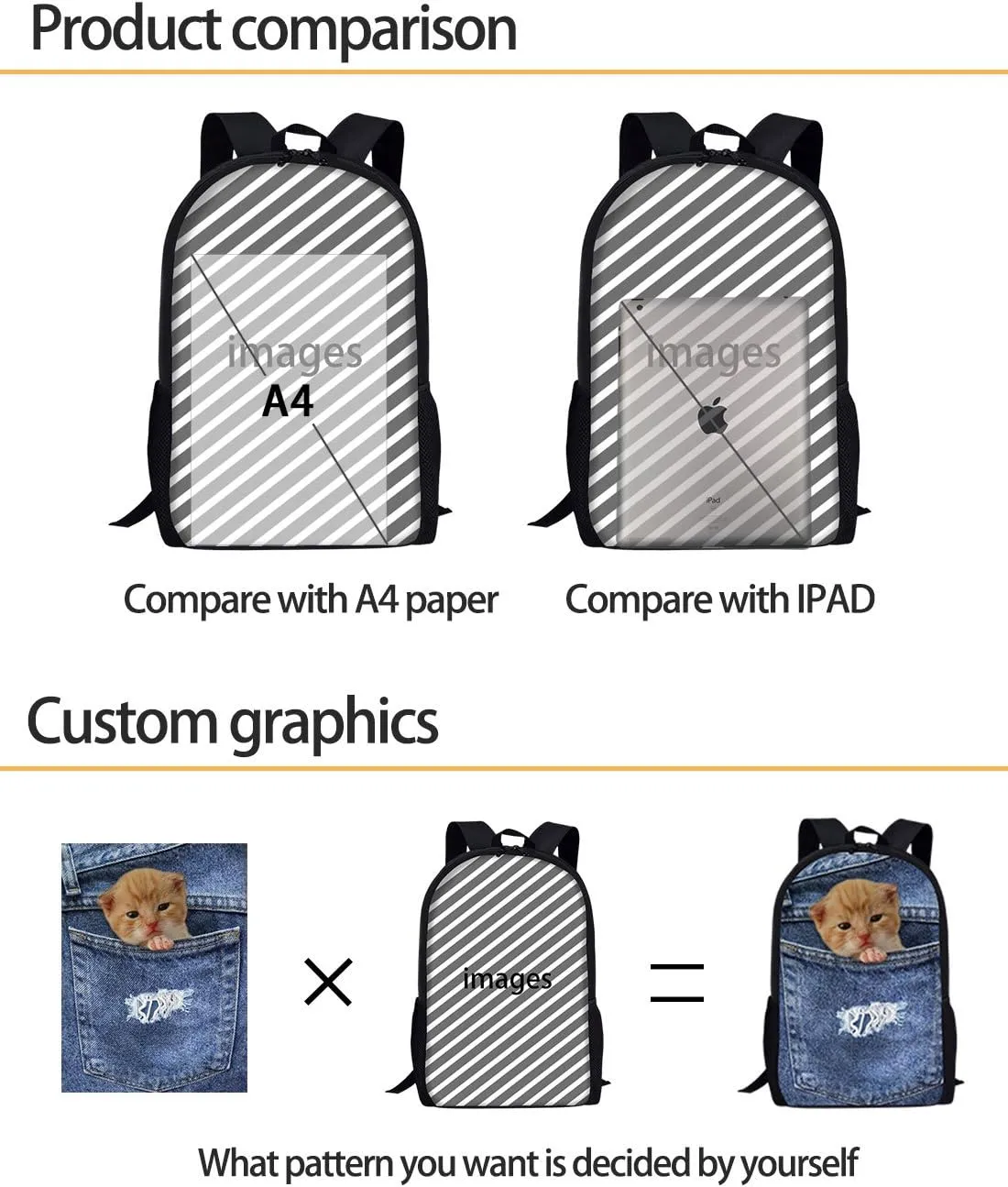 Mumeson Cool Deer and America Flag Print Kids Backpack Schoolbag Soft Cushion Shoulder Straps Rucksack Daypack Durable Zipper Closure Bookbag for Boys Middle School