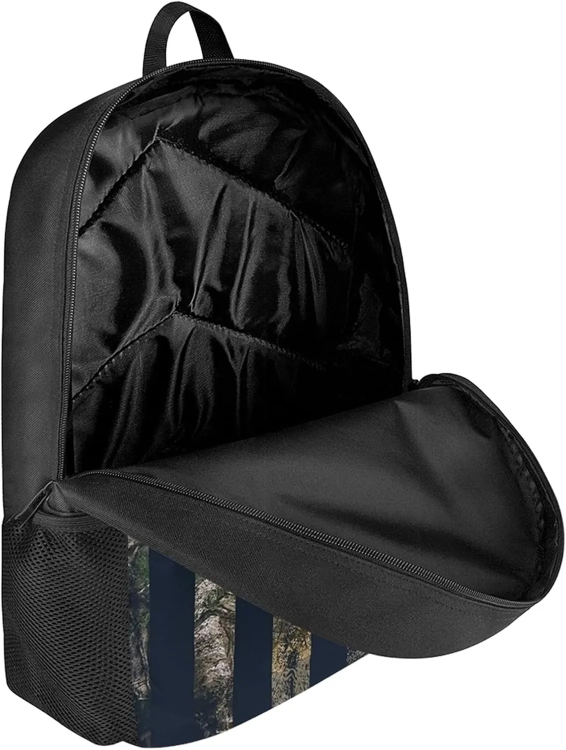 Mumeson Cool Deer and America Flag Print Kids Backpack Schoolbag Soft Cushion Shoulder Straps Rucksack Daypack Durable Zipper Closure Bookbag for Boys Middle School